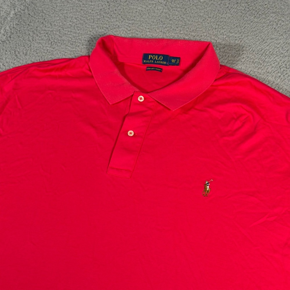 Polo Ralph Lauren Polo Shirt Mens 4XLT Red Pima Soft Touch Flesh Pony Logo